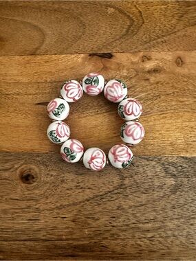 Anthropologie - Hand painted ceramic bead bracelet